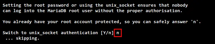 root 没有 unix_socket 身份验证