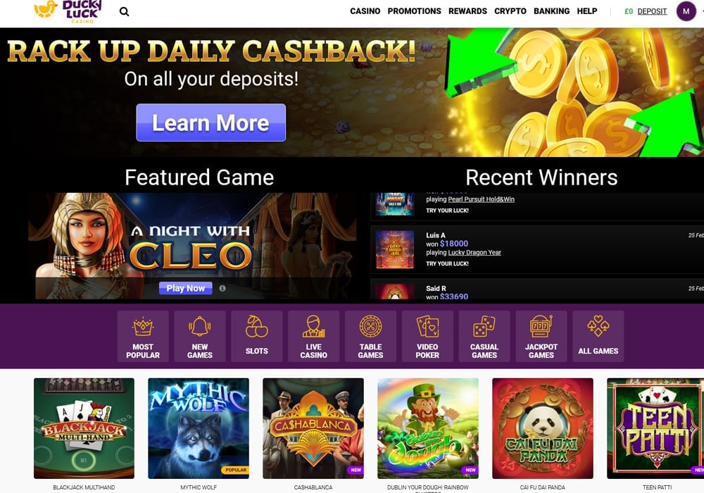 DuckyLuck Casino评测: 加密货币Friendly & Big Welcome Bonuses, Is it Legit?-9