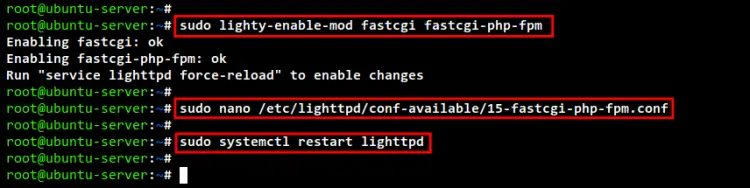 配置 php-fpm lighttpd