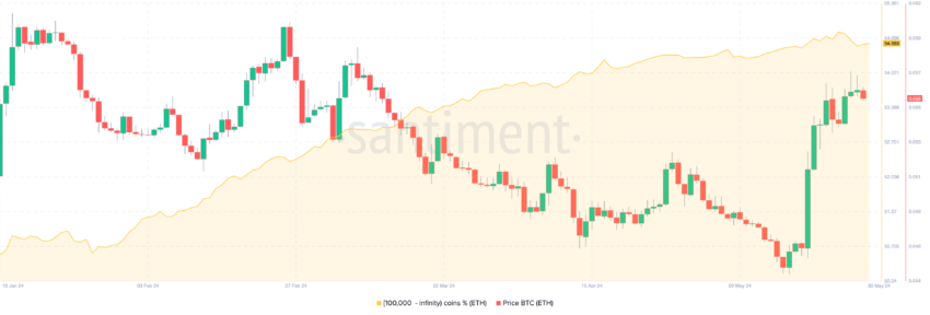 ETH 鲸鱼持有量。