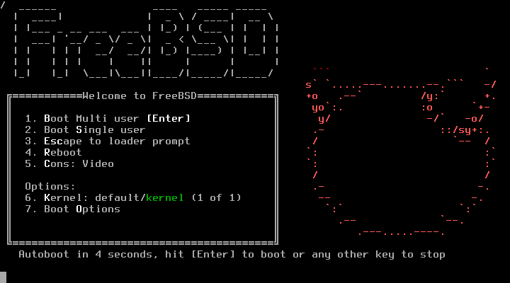 FreeBSD 启动菜单