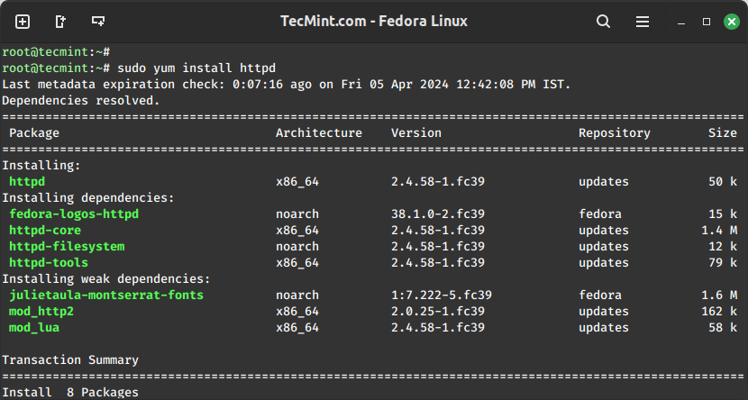 在Linux系统中安装Apache