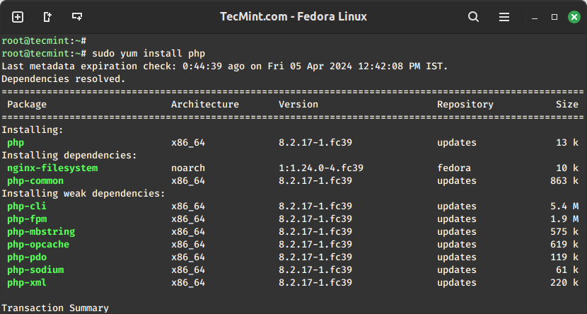 在 Linux 中安装 PHP