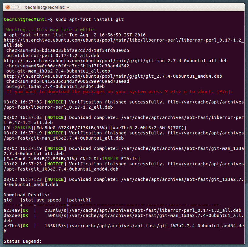 使用 apt-fast 安装软件包 