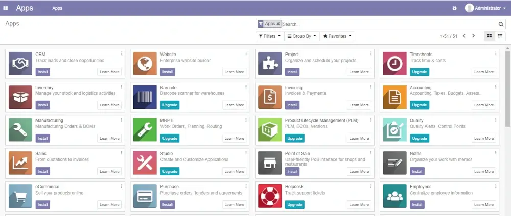 Odoo：开源 ERP 和 CRM