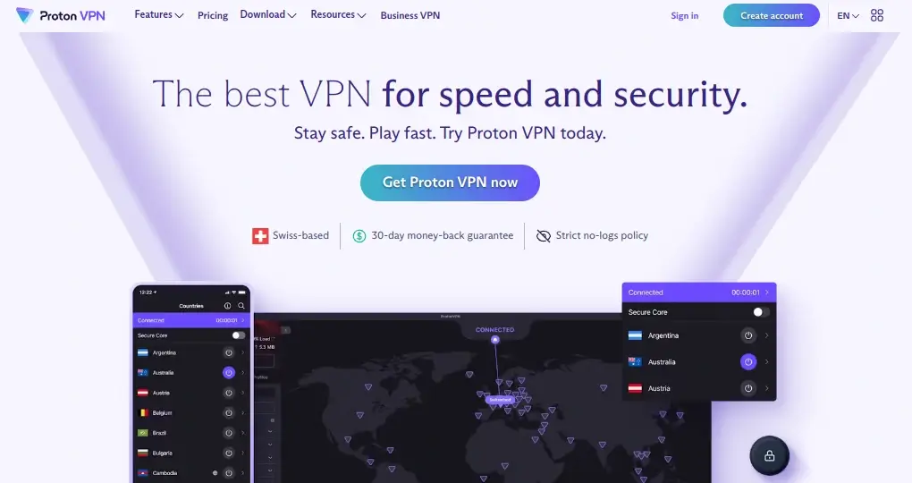 Proton VPN - 安全快速的 VPN 服务