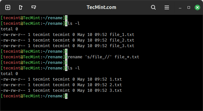 在 Linux 中重命名文件