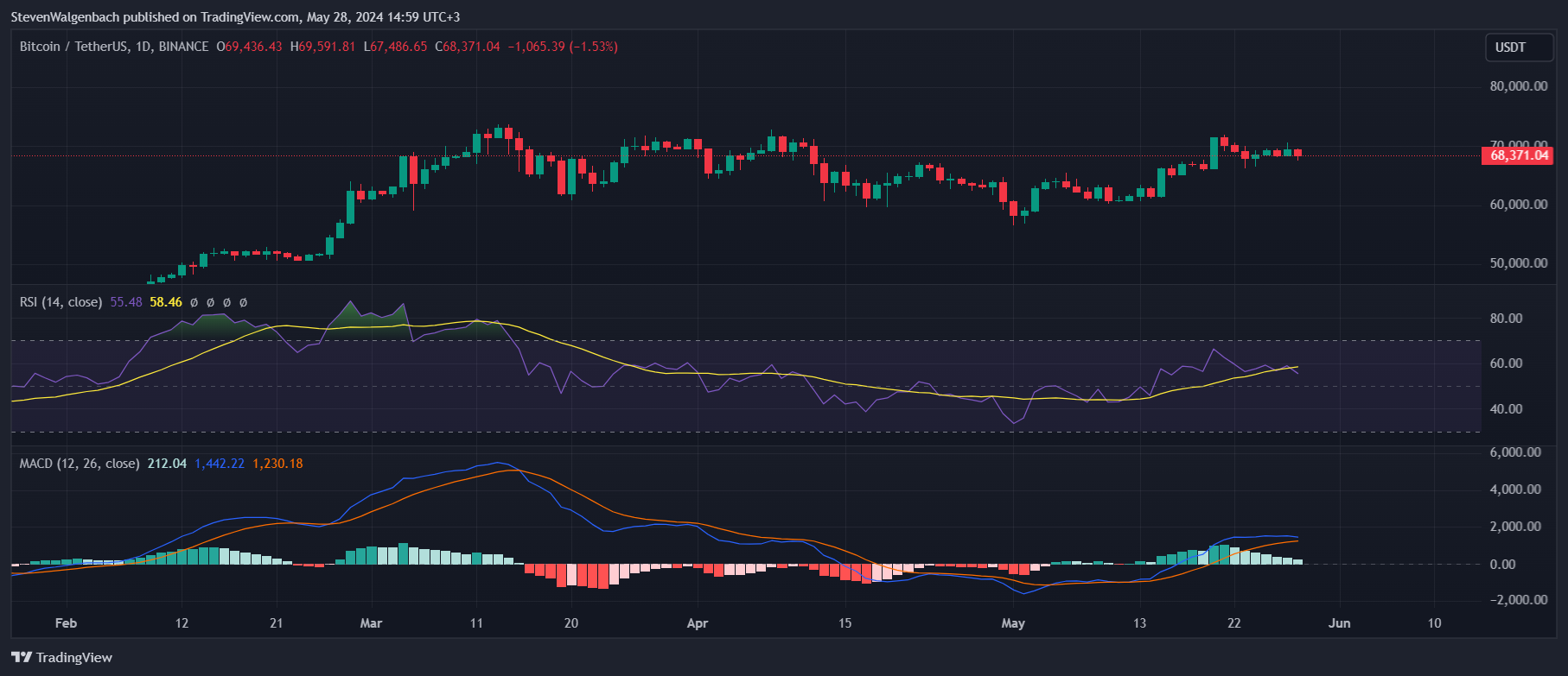 BINANCE:BTCUSDT K线走势图图片由 StevenWalgenbach 提供