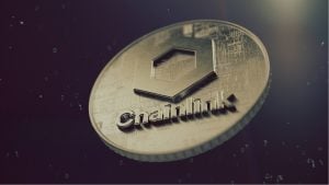 Chainlink 加密货币符号。加密货币硬币 3D 插图。Chainlink 价格预测