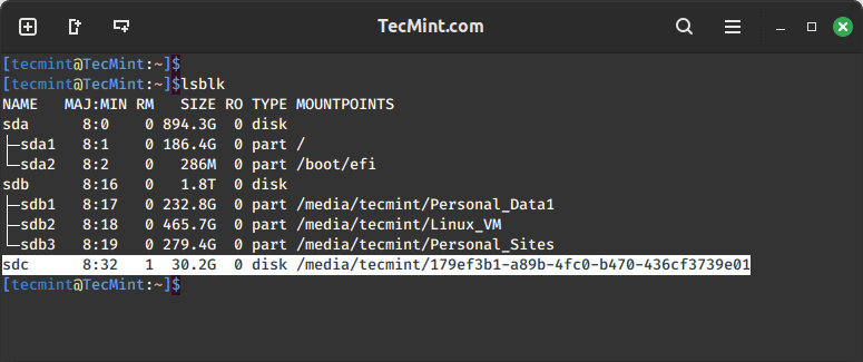 检查 Linux 中的 USB 驱动器