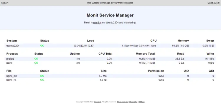 如何在Ubuntu 22.04上安装Monit监控工具